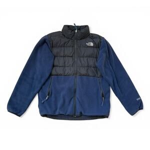 The North Face Men's Denali Down Fleece Jacket Insulation Layer Blue Black Small
